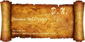 Denke Nándor névjegykártya